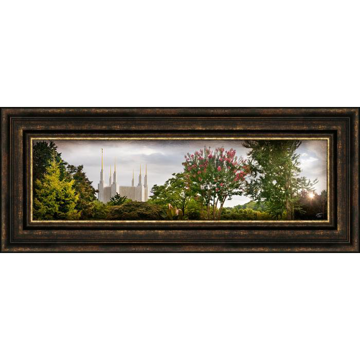 Washington, D.C. Temple, the Day Dawn is Breaking (19x48 Canvas Framed Art)