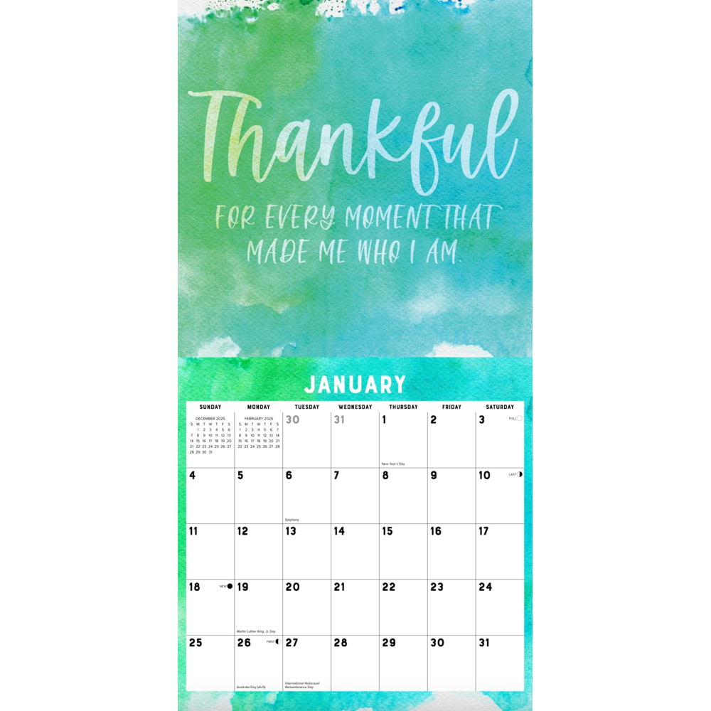 2026 Grateful, Thankful, Blessed Wall Calendar, , large