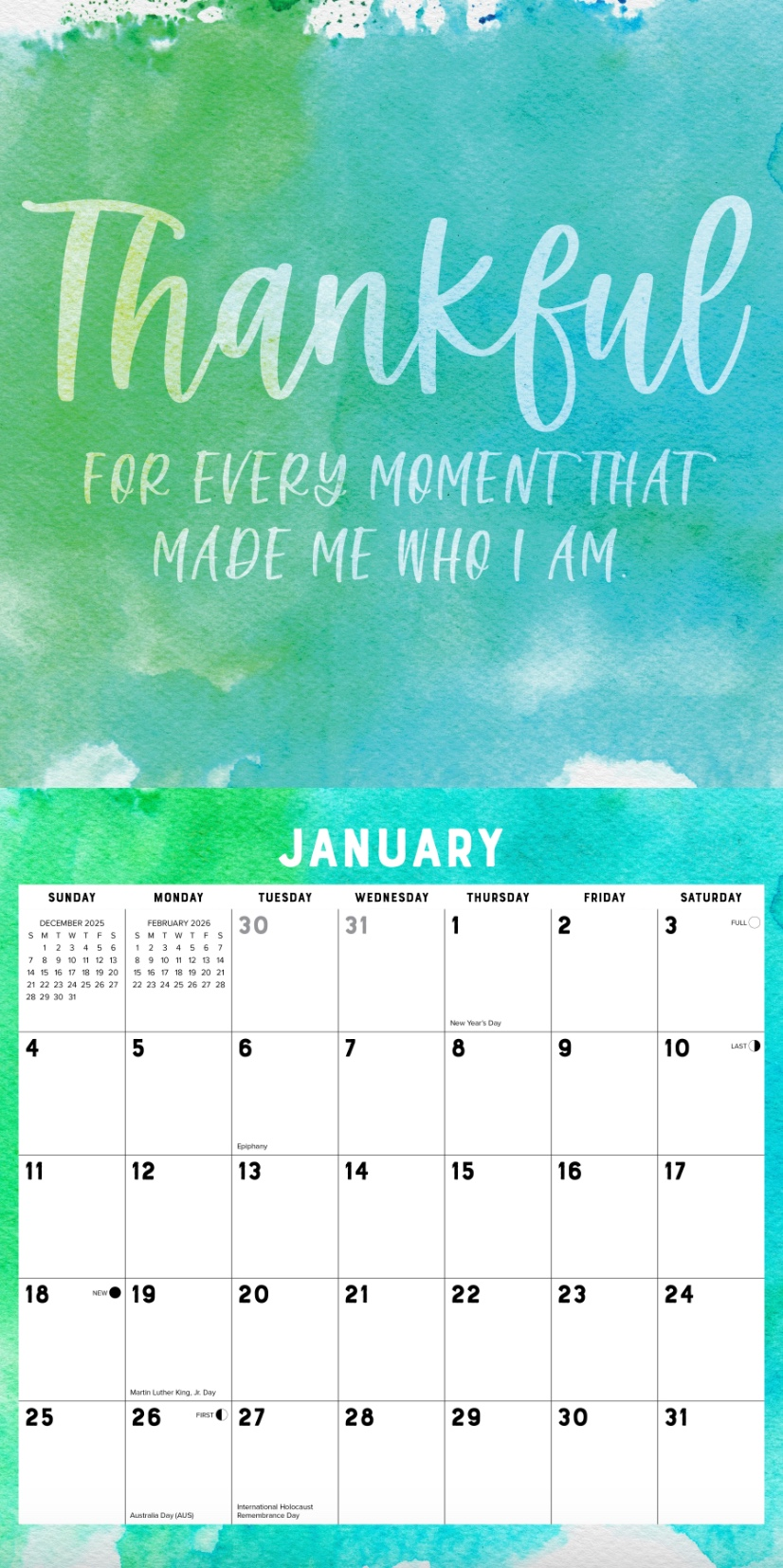 2026 Grateful, Thankful, Blessed Wall Calendar, , large