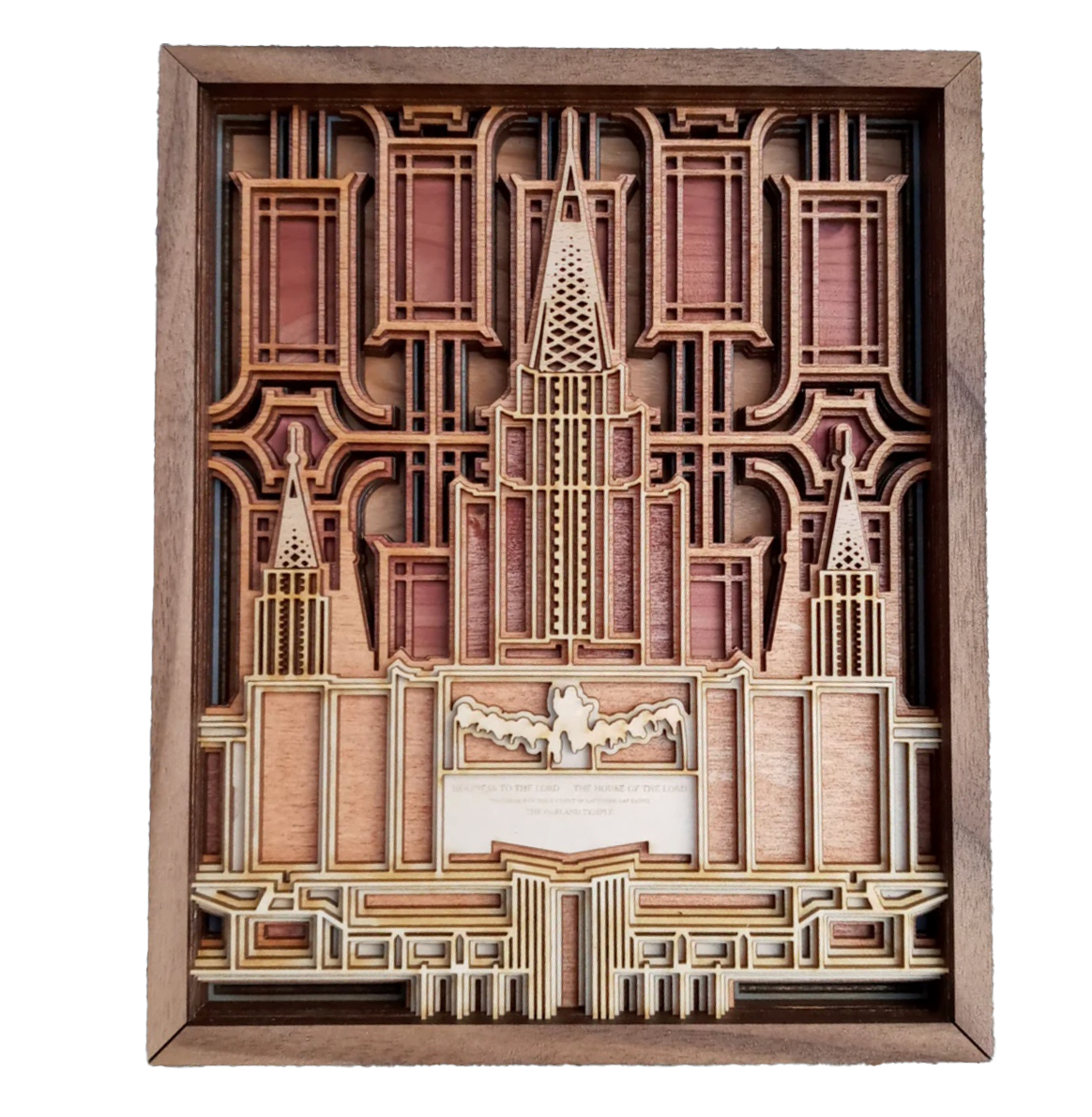 Oakland California Temple Layered Wood Plaque