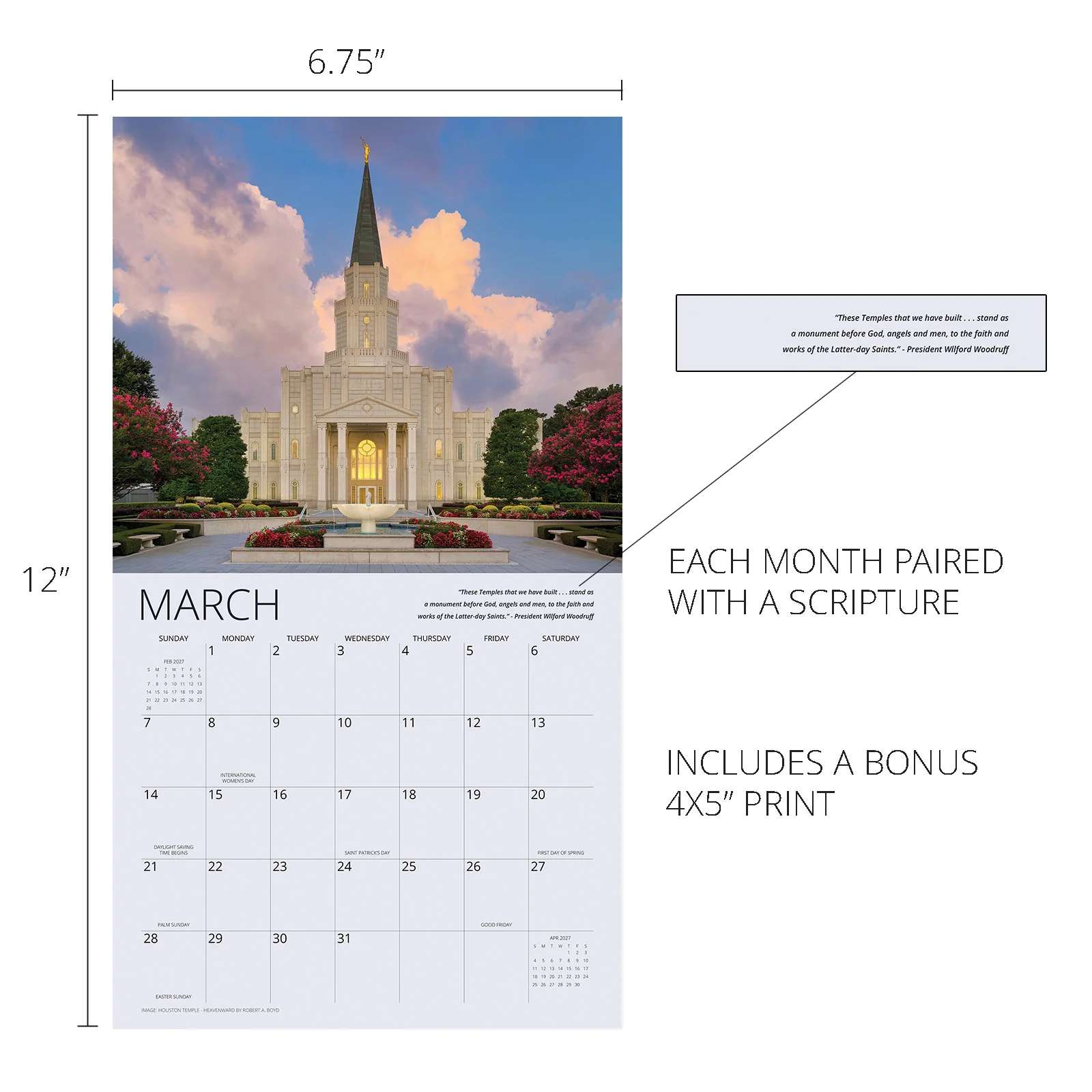 2027 Fire of the Covenant Wall Calendar (Small), , large image number 2