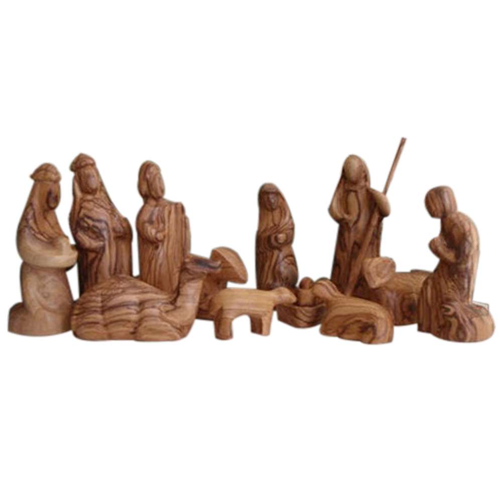 Hand-Carved Olive Wood Nativity Set, , large image number 0