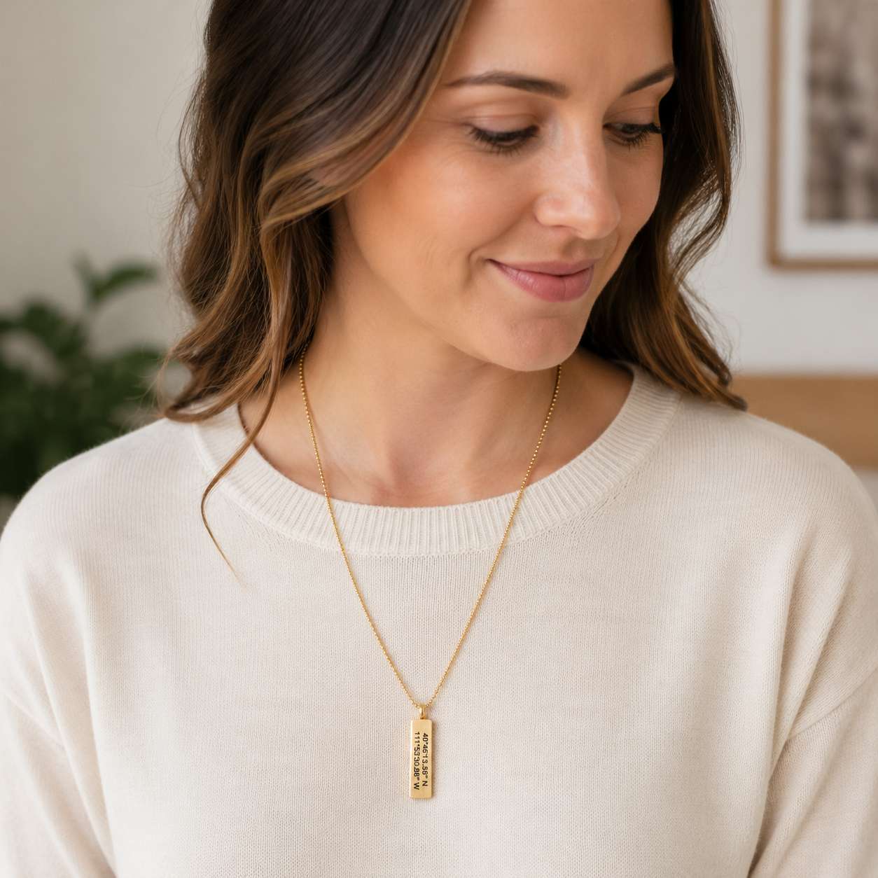 Salt Lake City Temple Coordinates Necklace, , large image number 7