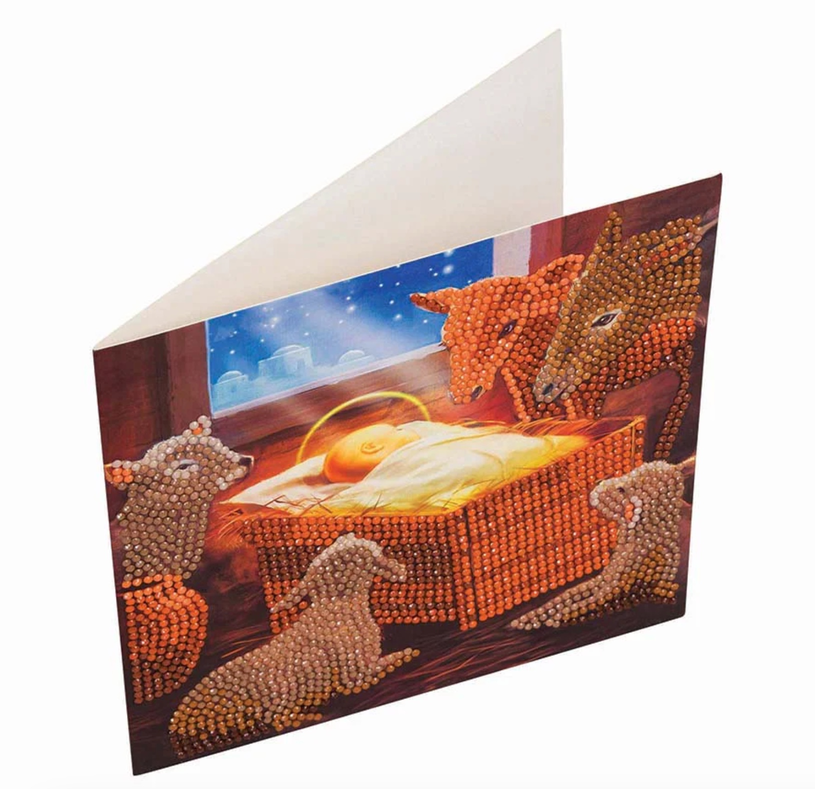 Baby in a Manger Christmas Crystal Art Card Kit, , large