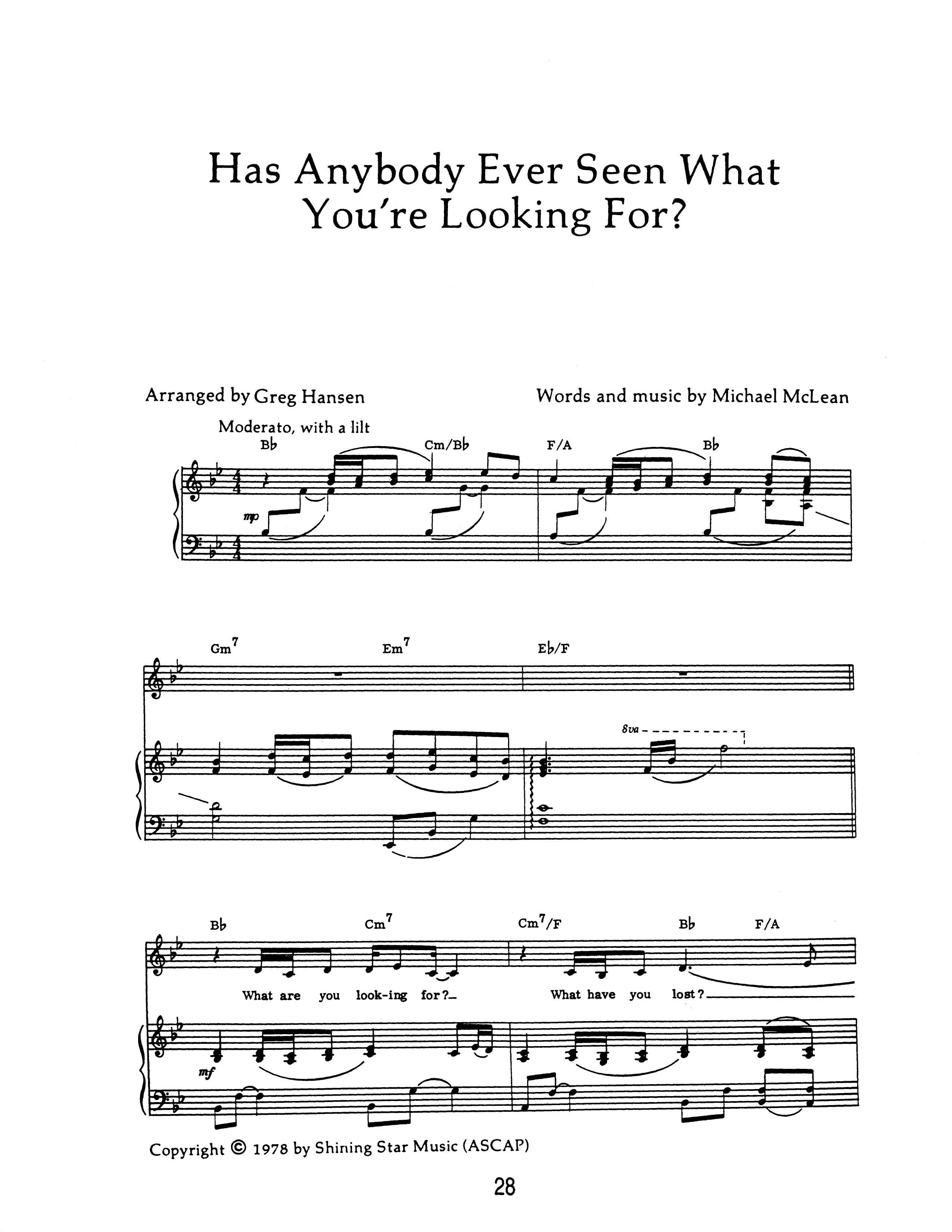 Has Anybody Ever Seen What You're Looking For?