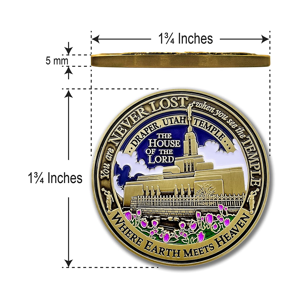 Draper Utah Temple Medallion Coin, , large