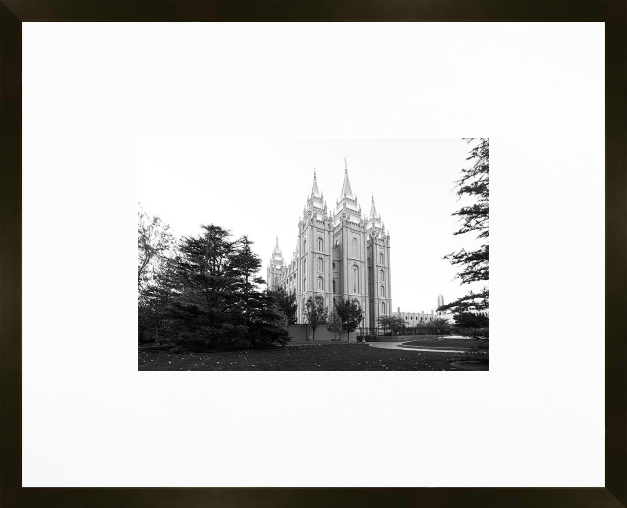 Salt Lake City Utah Temple, Place of Peace (21x17 Framed Paper Print)