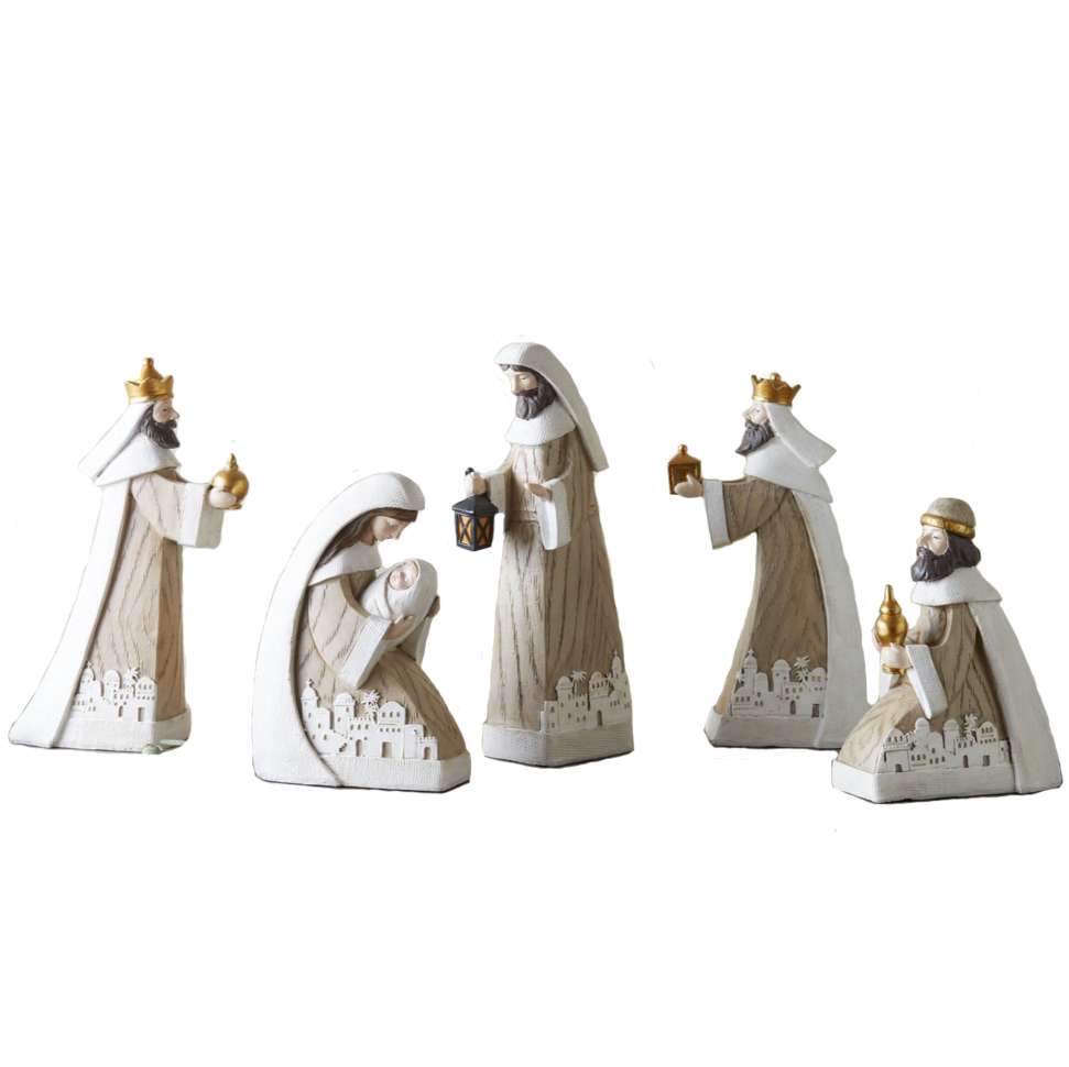 Bethlehem Pattern Wood Nativity Set, , large image number 0