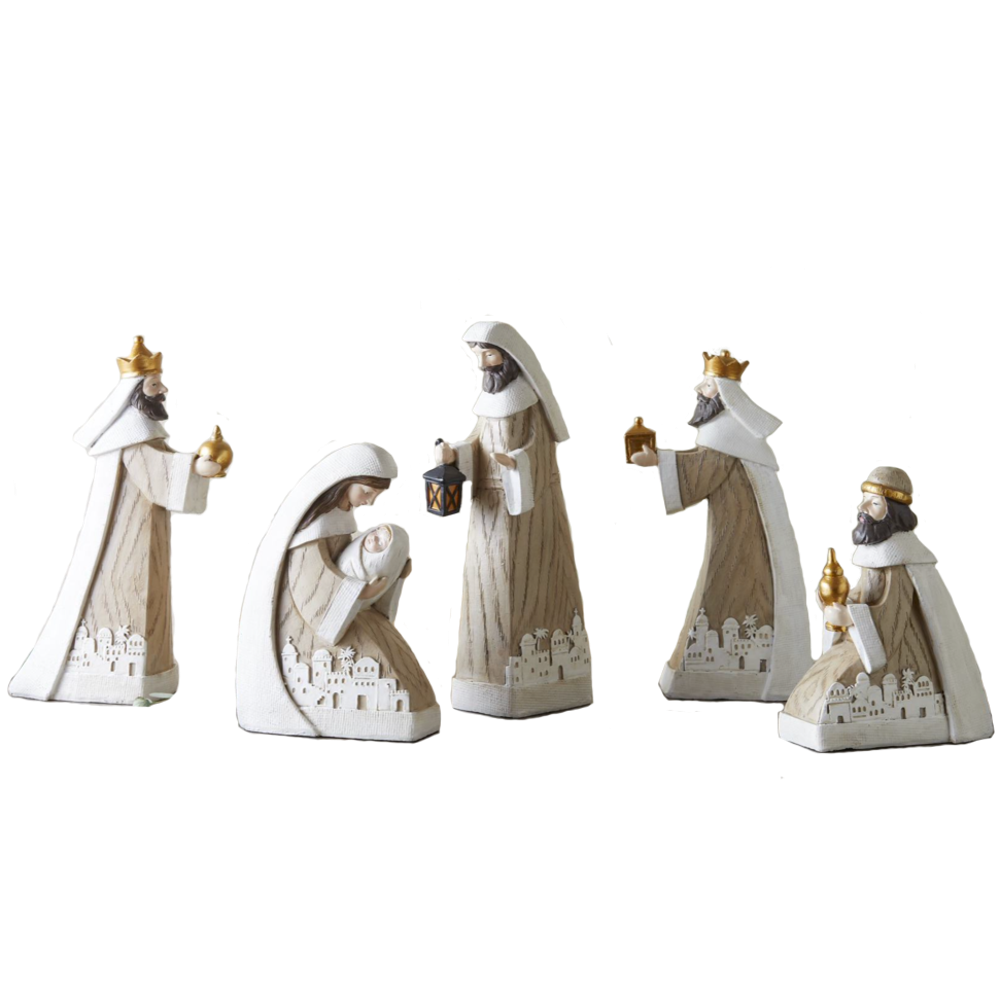 Bethlehem Pattern Wood Nativity Set, , large image number 0