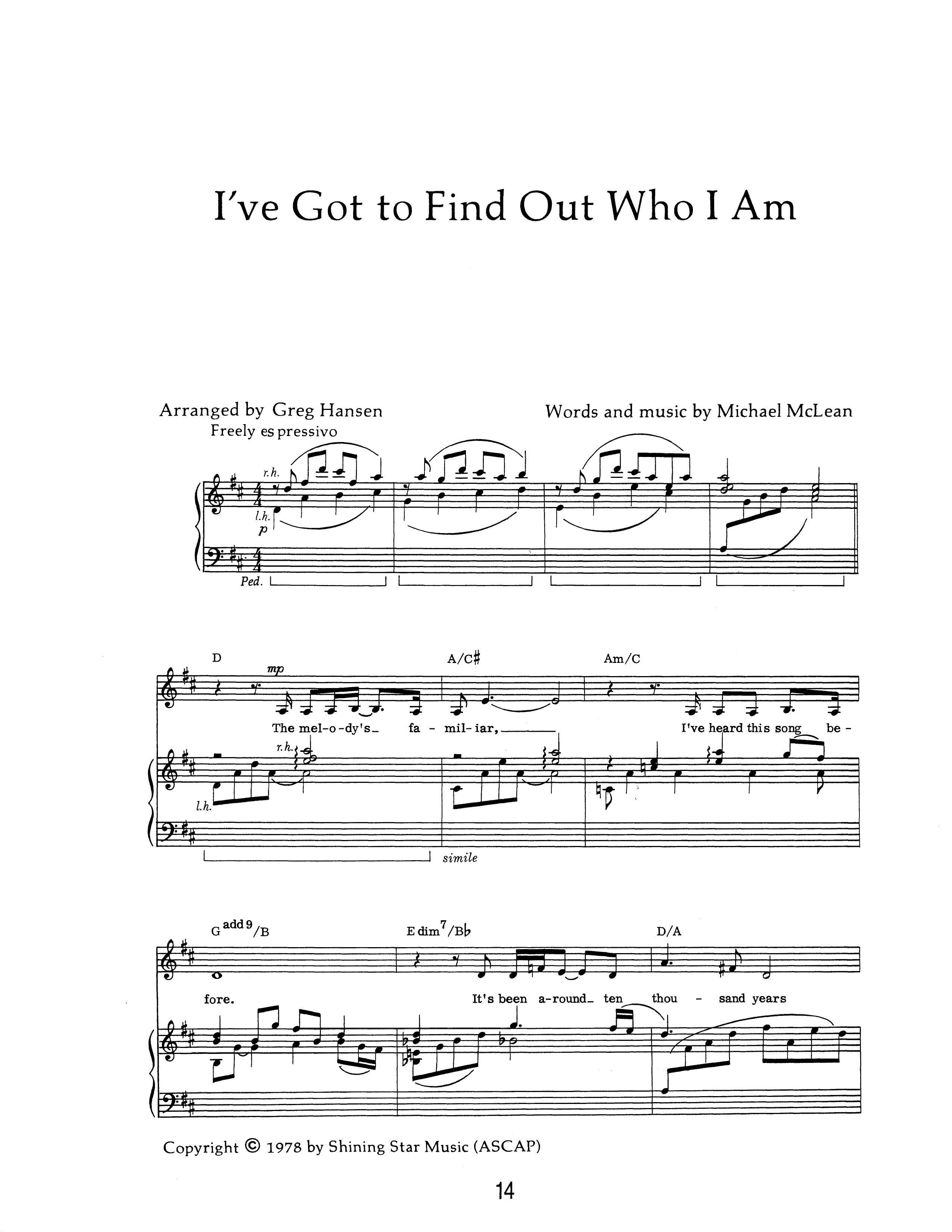 I've Got to Find Out Who I Am