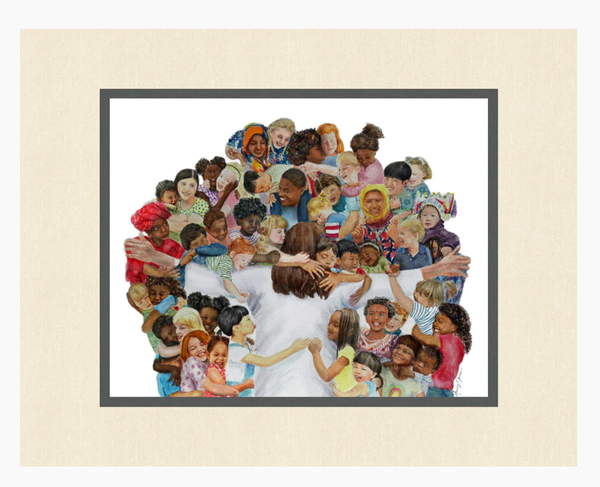 Encircled in the Arms of His Love 11x14 Matted Print