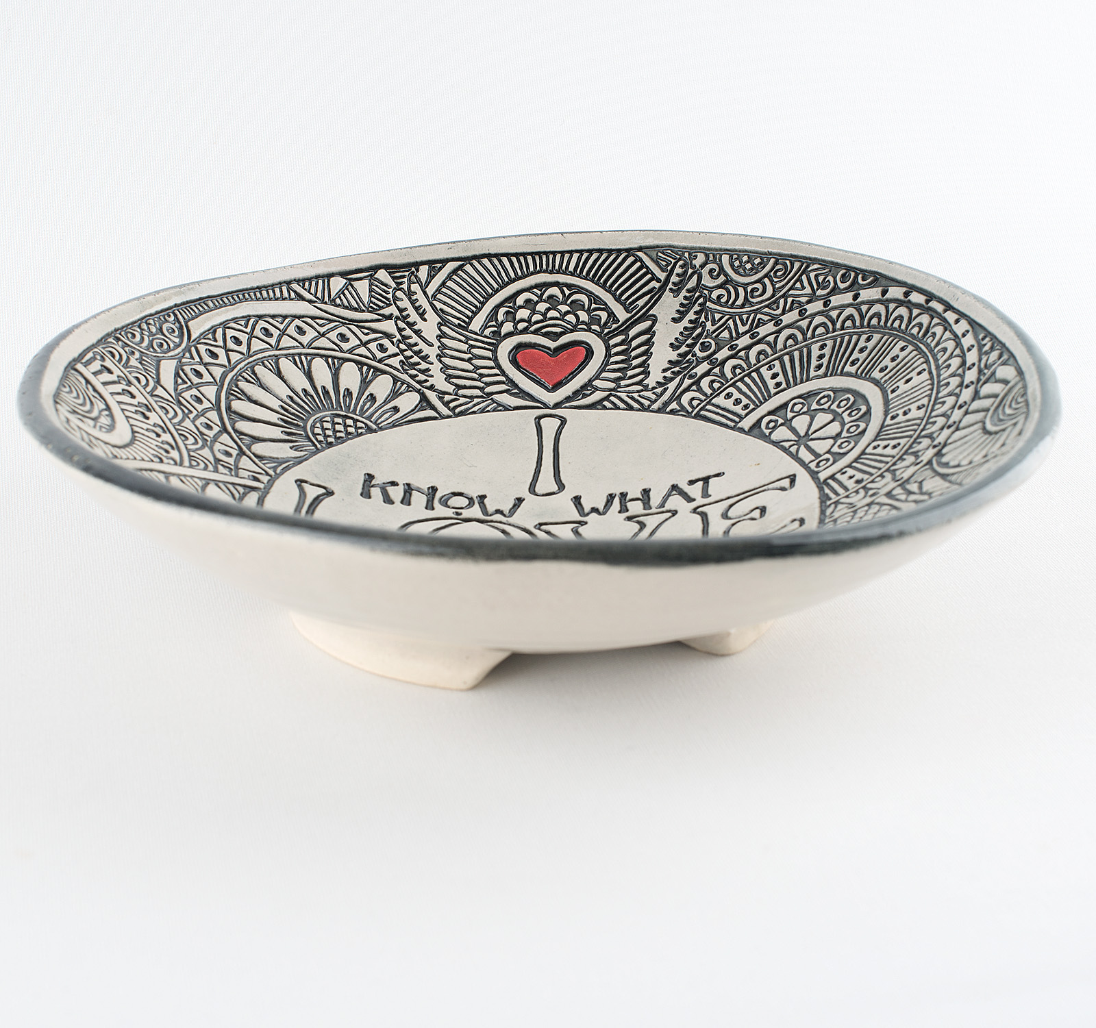 I Love You Round Pottery Bowl, , large image number 2