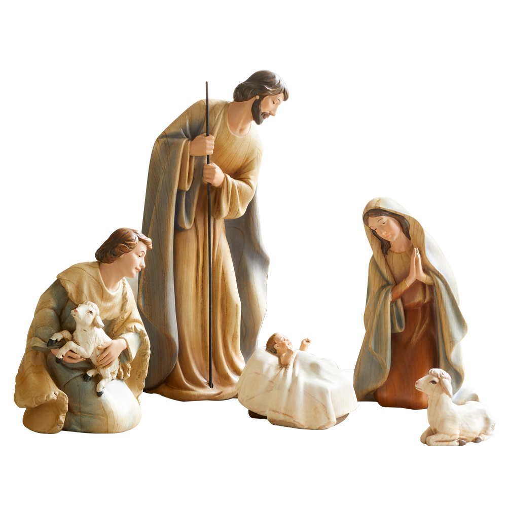 Stained Wood Nativity