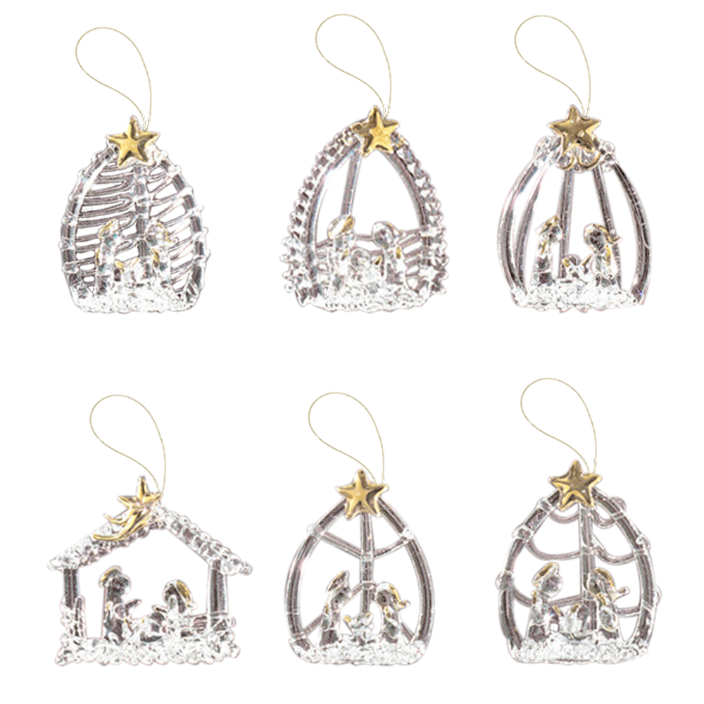 Metallic Nativity Ornament Set