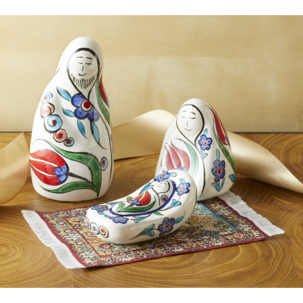 Handmade Turkish Nicean Ceramic Nativity, , large