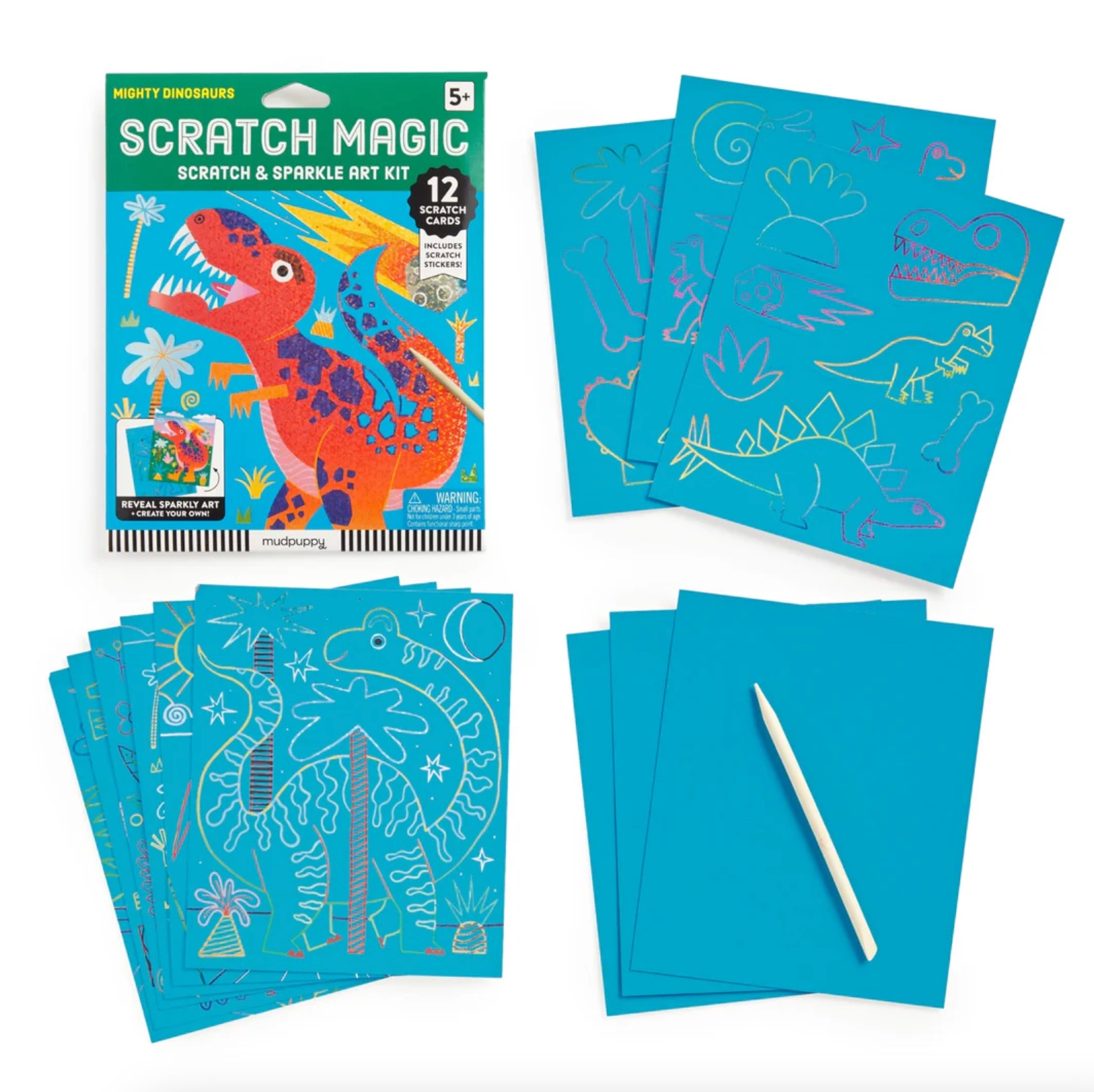 Mighty Dinosaurs Scratch Magic: Scratch & Sparkle Art Kit, , large image number 2