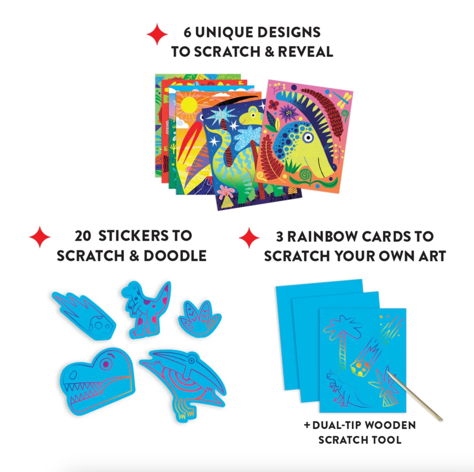 Mighty Dinosaurs Scratch Magic: Scratch & Sparkle Art Kit, , large