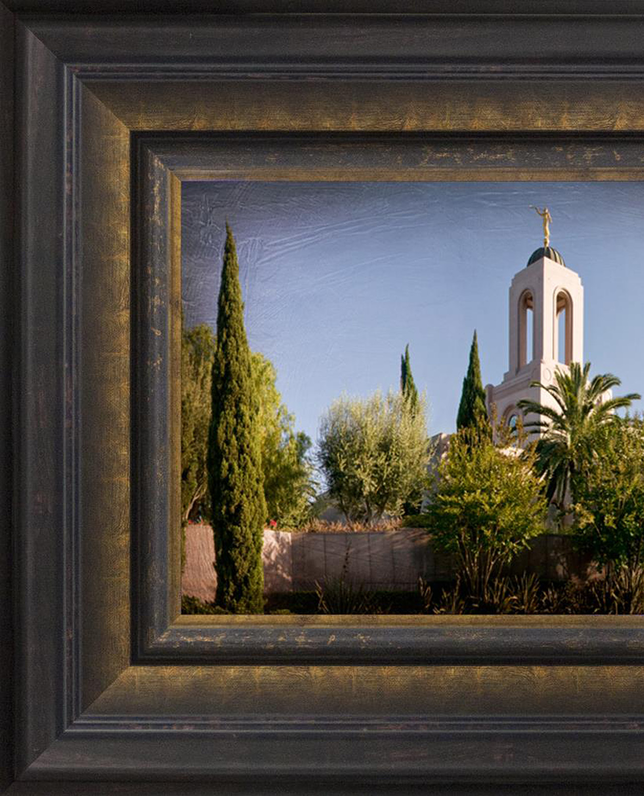 Newport Beach Temple, the Day Dawn is Breaking (19x48 Canvas Framed Art), , large image number 2