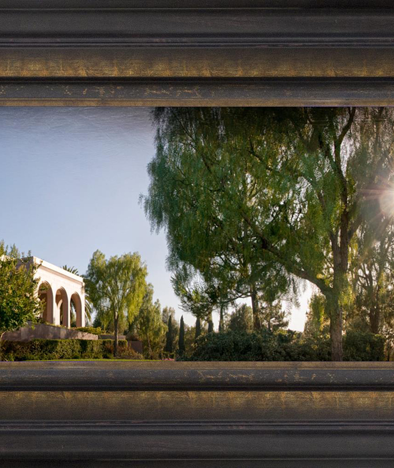 Newport Beach Temple, the Day Dawn is Breaking (19x48 Canvas Framed Art), , large image number 3