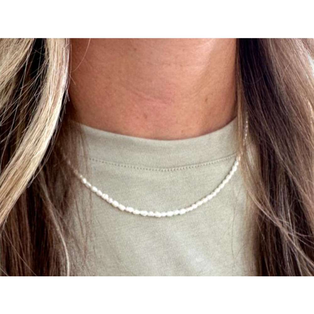 Merry Christmas Rice Pearl Necklace, , large
