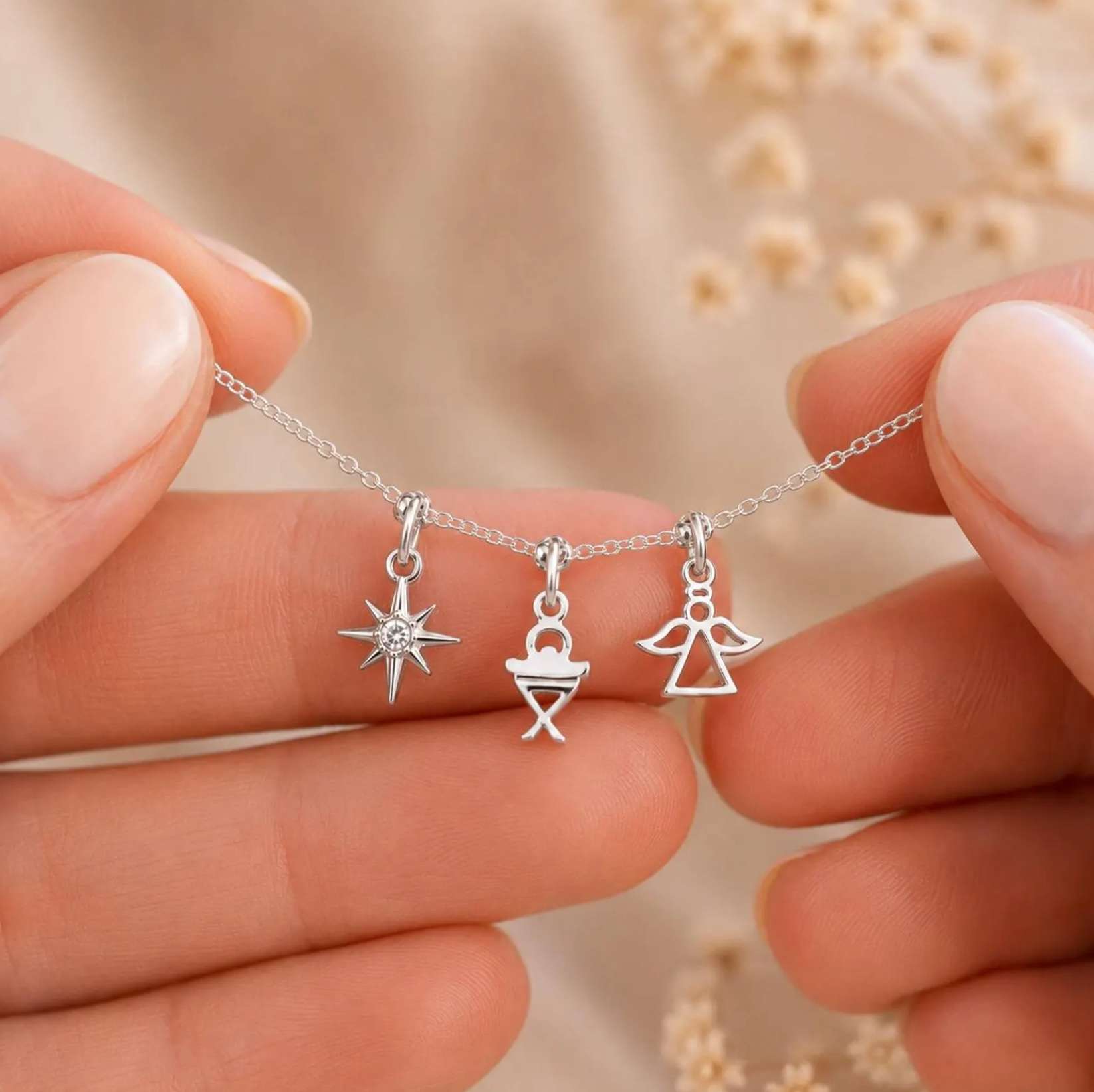 Nativity Three Charm Necklace, , large image number 3