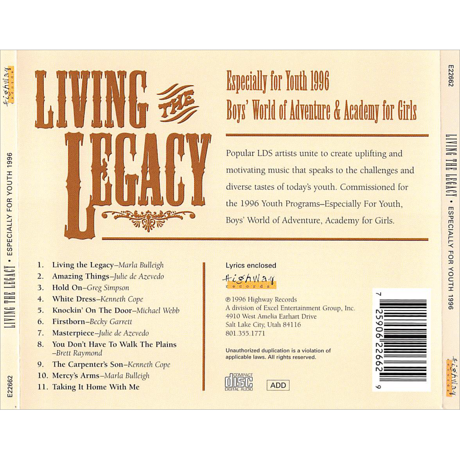 Living the Legacy: Especially for Youth 1996, , large