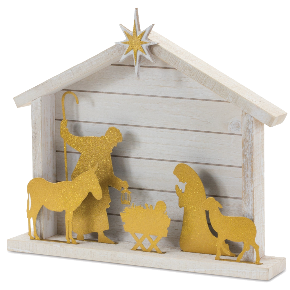 Holy Family Animals Stable Metal Nativity