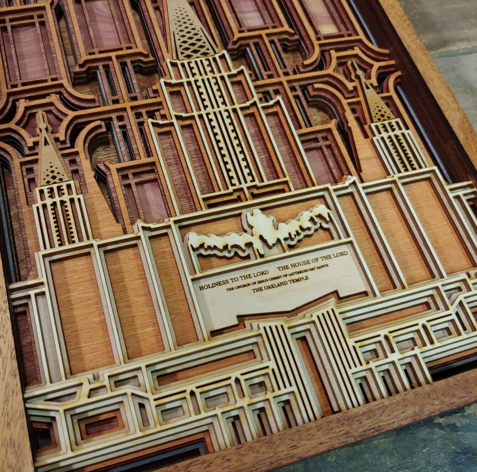 Oakland California Temple Layered Wood Plaque, , large
