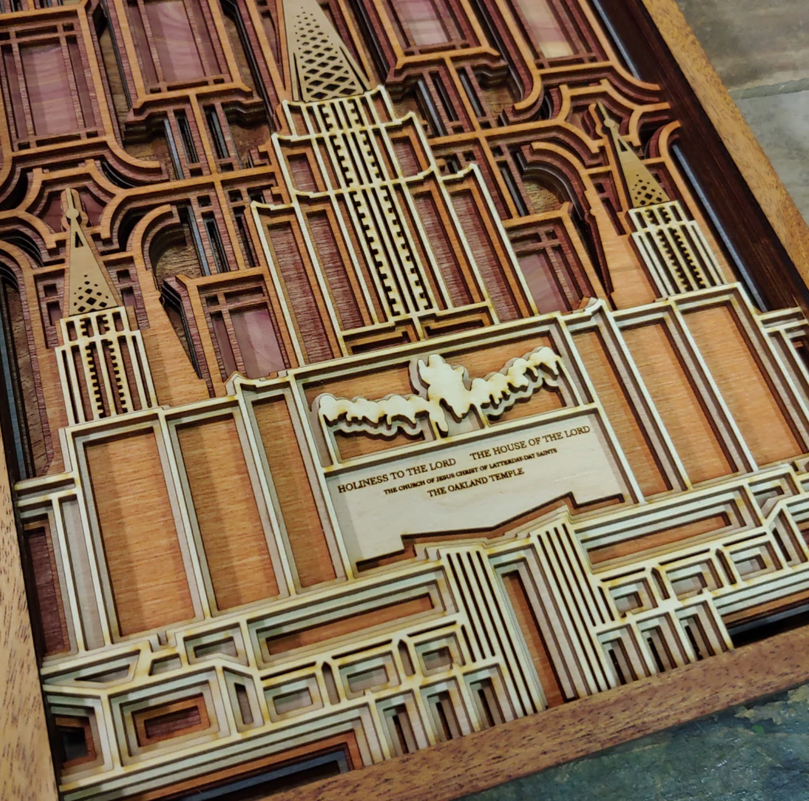 Oakland California Temple Layered Wood Plaque, , large