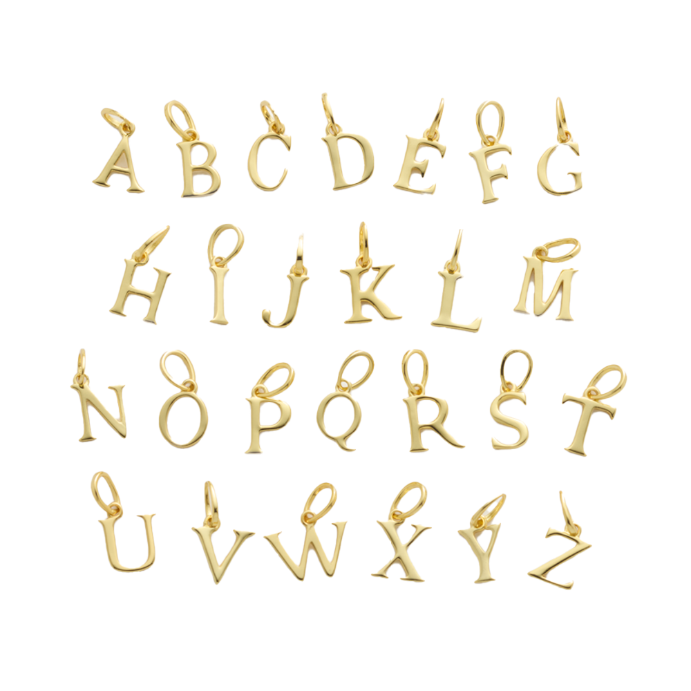 Gold Alphabet Charm, , large image number 0