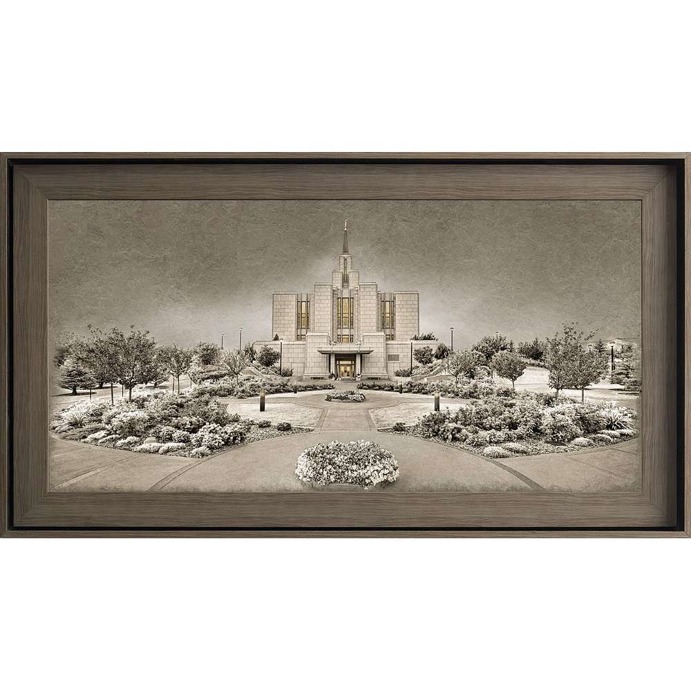 Calgary Alberta Temple, Gray Wood (22x39 Framed Textured Paper), , large image number 0