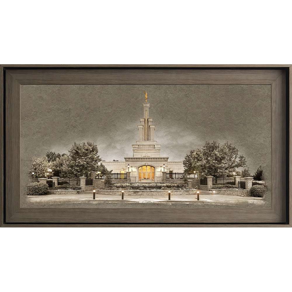 Columbia River Washington Temple, Gray Wood (22x39 Textured Paper)