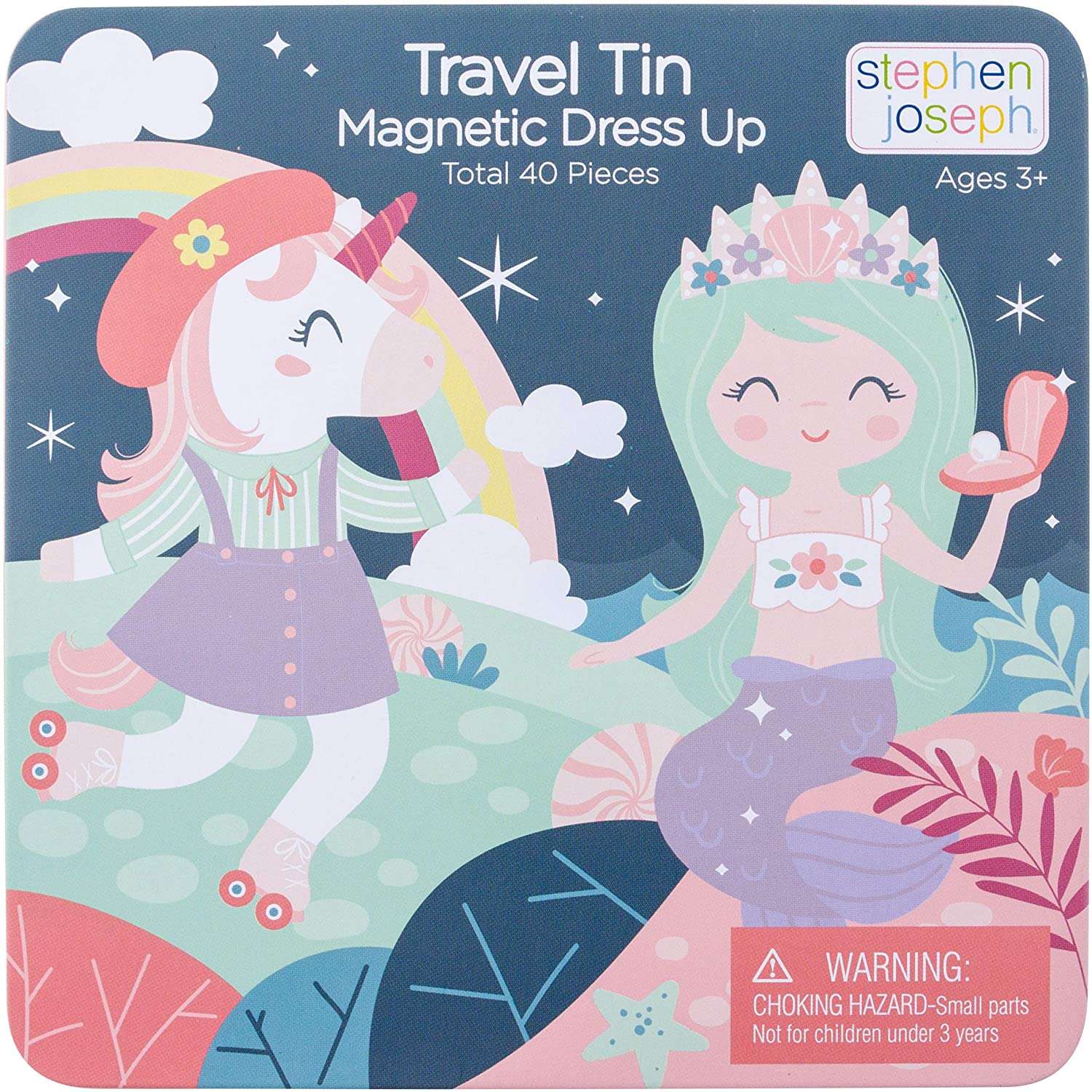 Unicorn and Mermaid Magnetic Dress Up Travel Tin