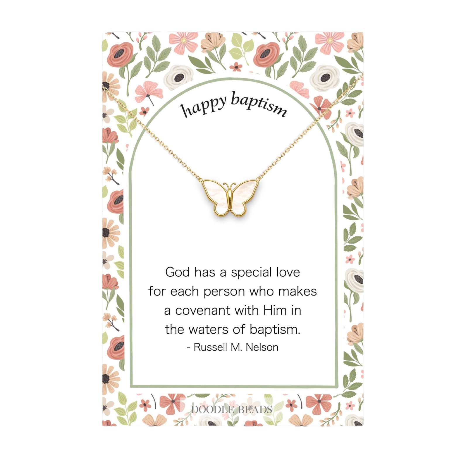 Happy Baptism Day Butterfly Necklace