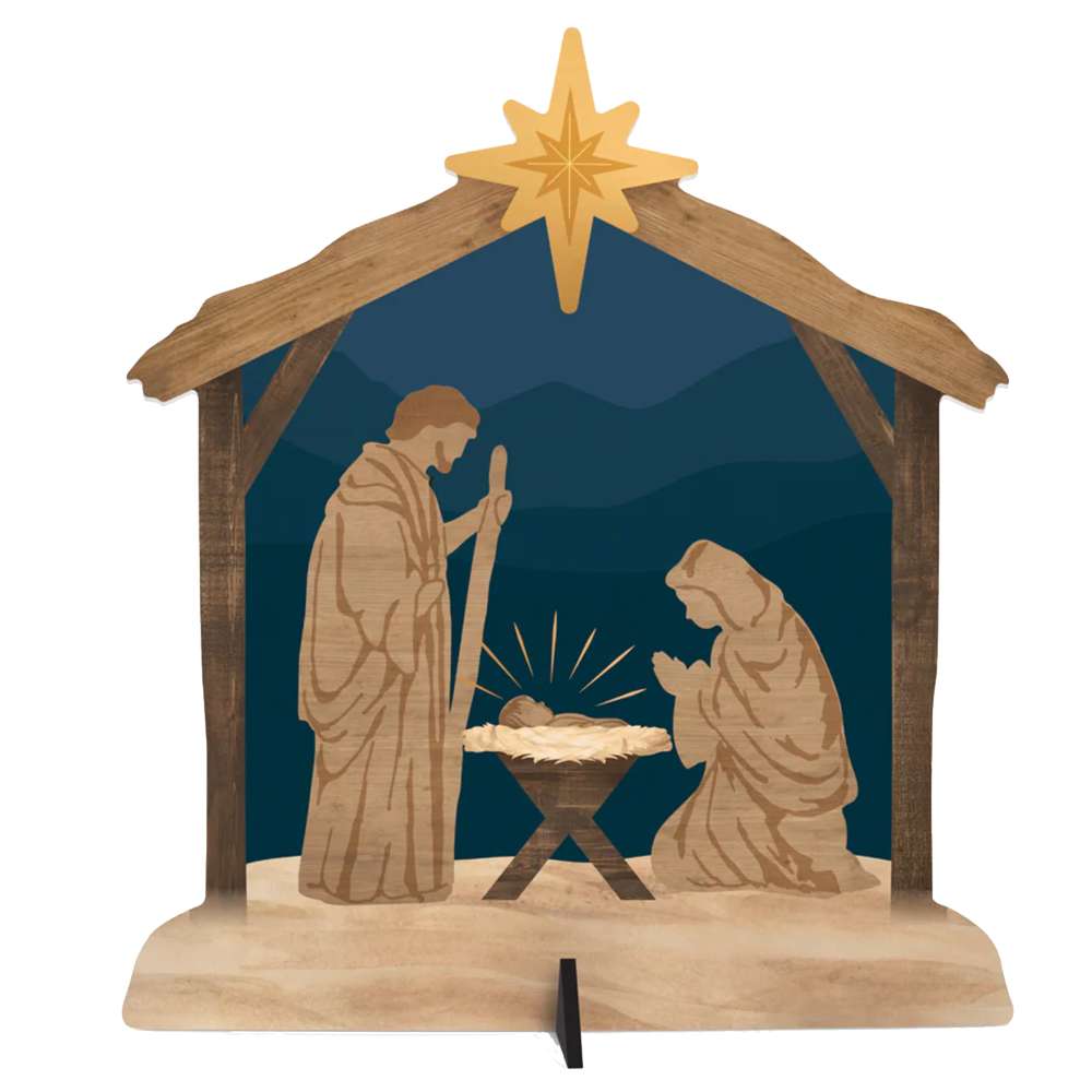 "Away in a Manger" Metal Nativity Yard Stake, , large image number 0