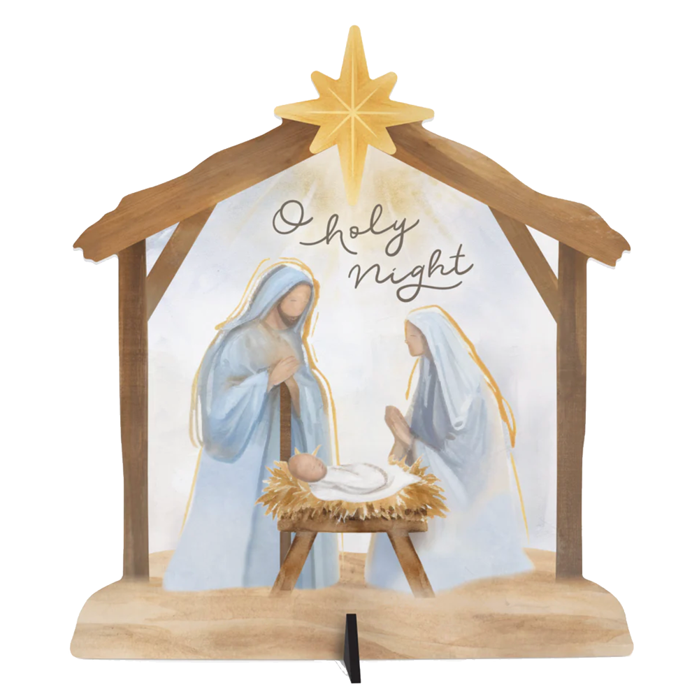 "O Holy Night" Metal Nativity Yard Stake