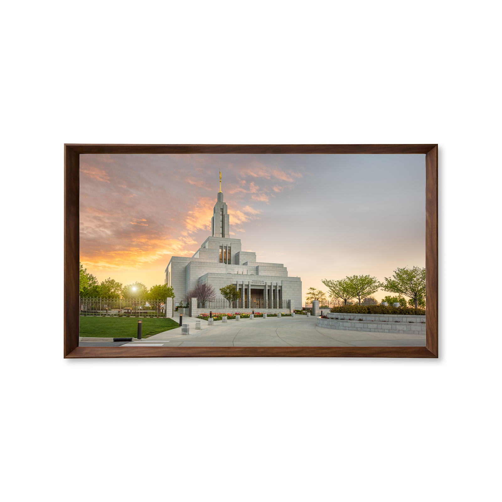 Draper Utah Temple, Fire of the Covenant Series (25x43 Framed Canvas Print)