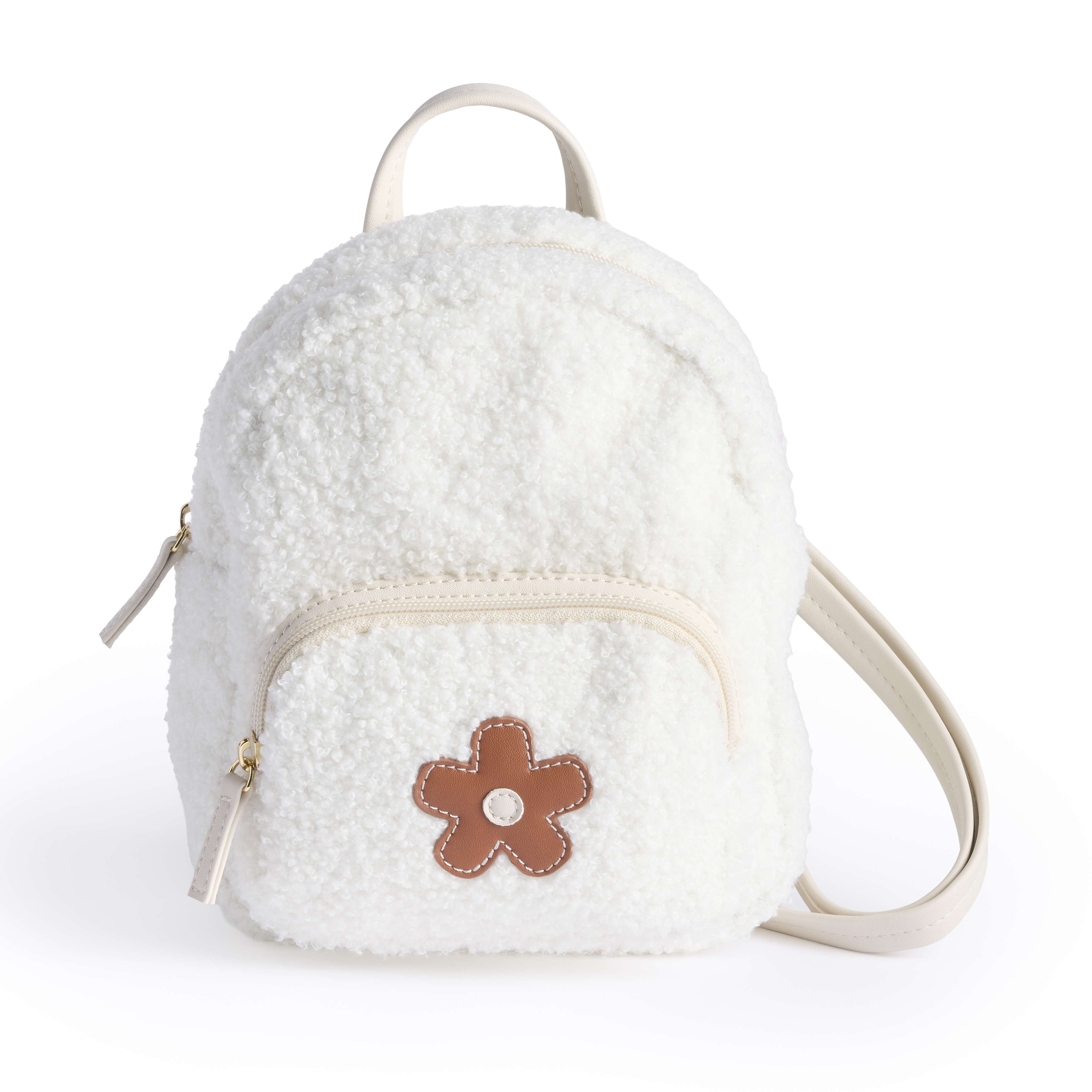 Fuzzy Flower Regular Tote Backpack