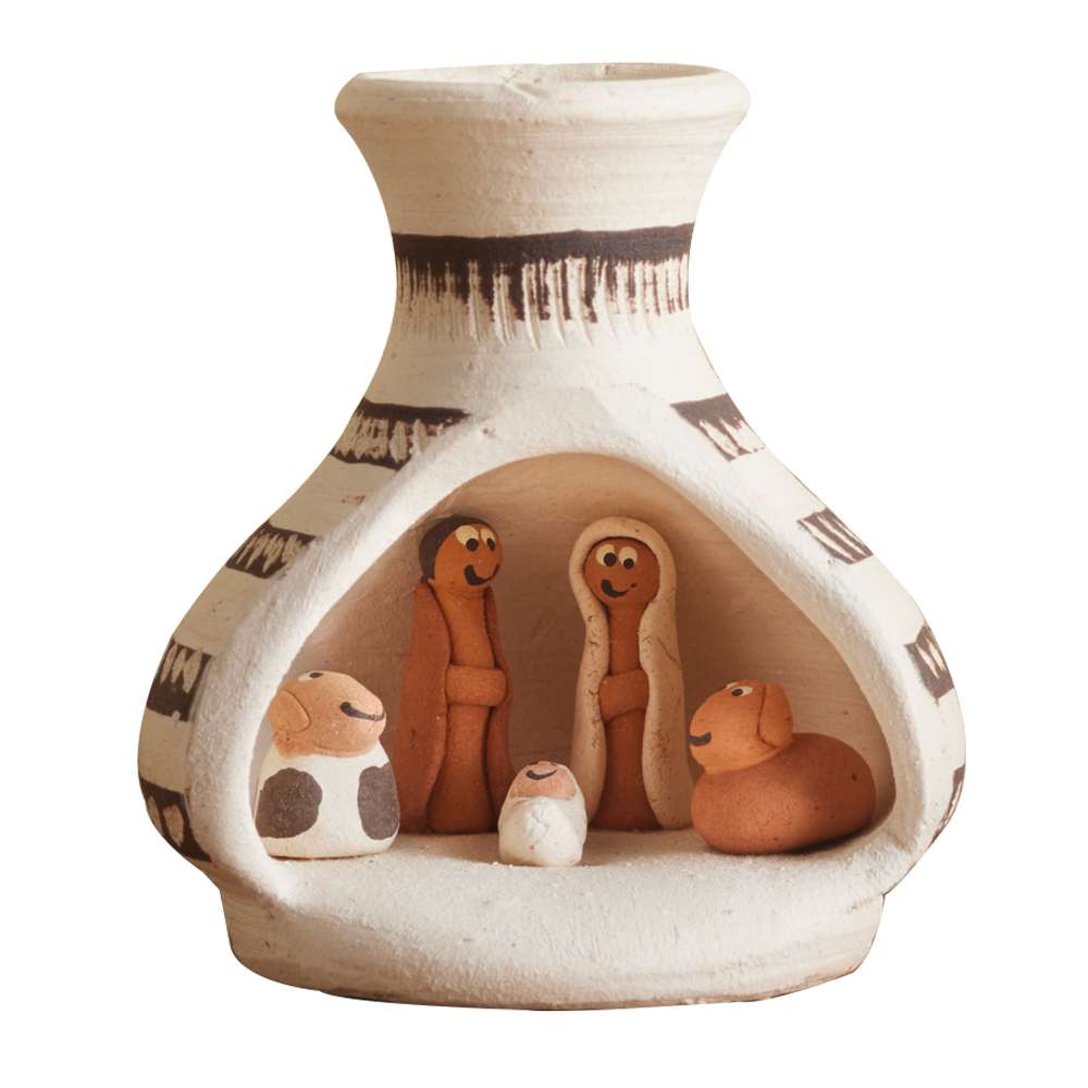 Peruvian White Clay Pot Nativity, , large image number 0