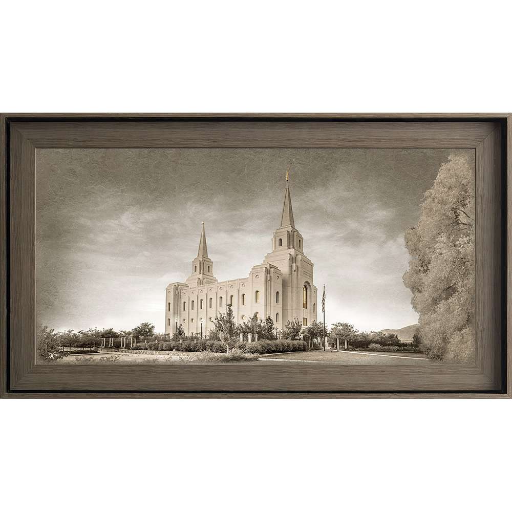 Brigham City Utah Temple, Gray Wood (22x39 Framed Textured Paper), , large image number 0