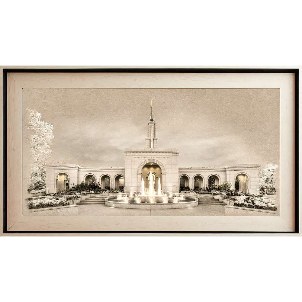 Sacramento California Temple, Light Wood (22x39 Framed Textured Paper), , large image number 0