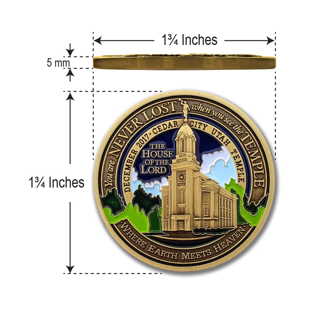 Cedar City Utah Temple Medallion Coin, , large