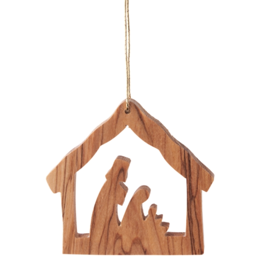Stable with Nativity Ornament, , large image number 0