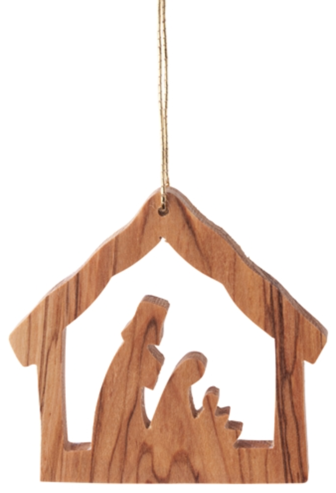 Stable with Nativity Ornament