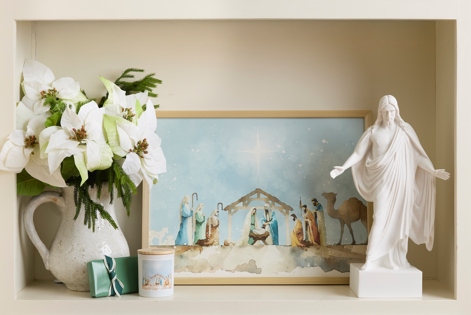 Watercolor Nativity Scene (18x24 Framed Art), , large image number 2
