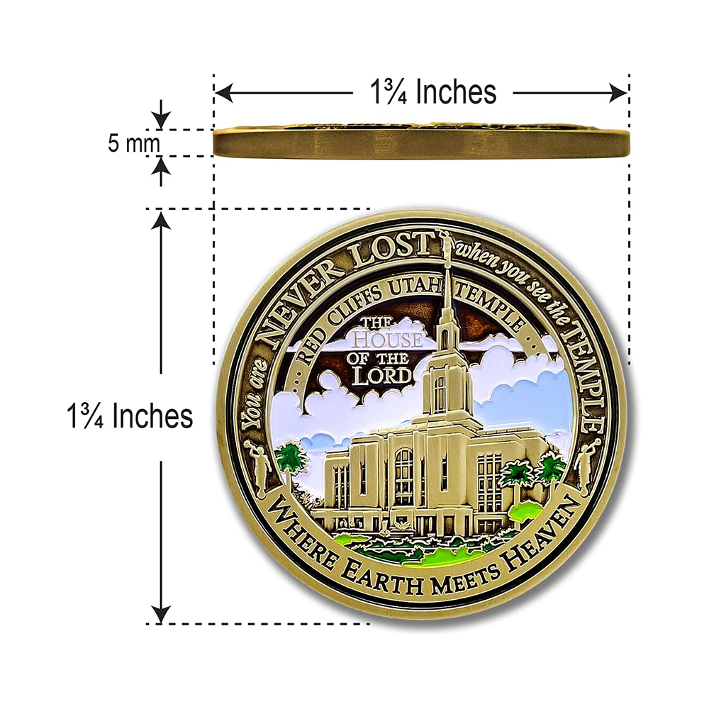 Red Cliffs Utah Temple Medallion Coin, , large