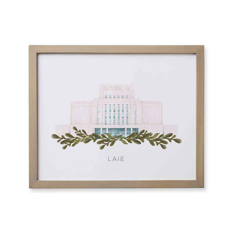 Laie Hawaii Temple (18x22 Framed Paper Print)