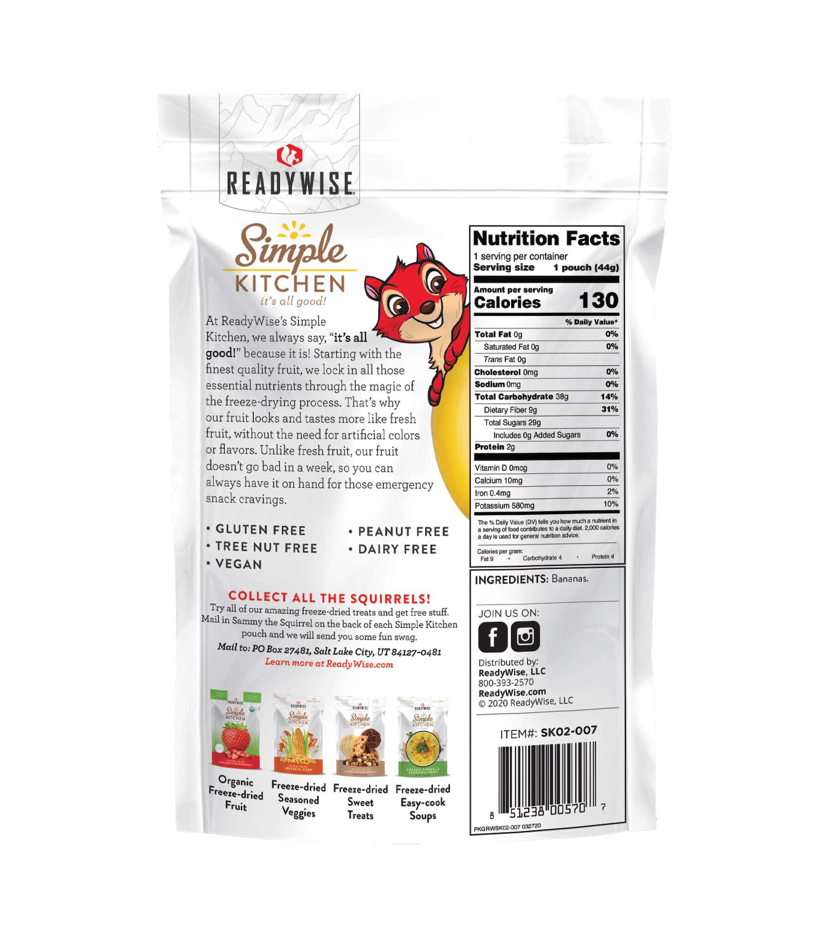 Simple Kitchen Freeze-Dried Bananas Single Pouch, , large