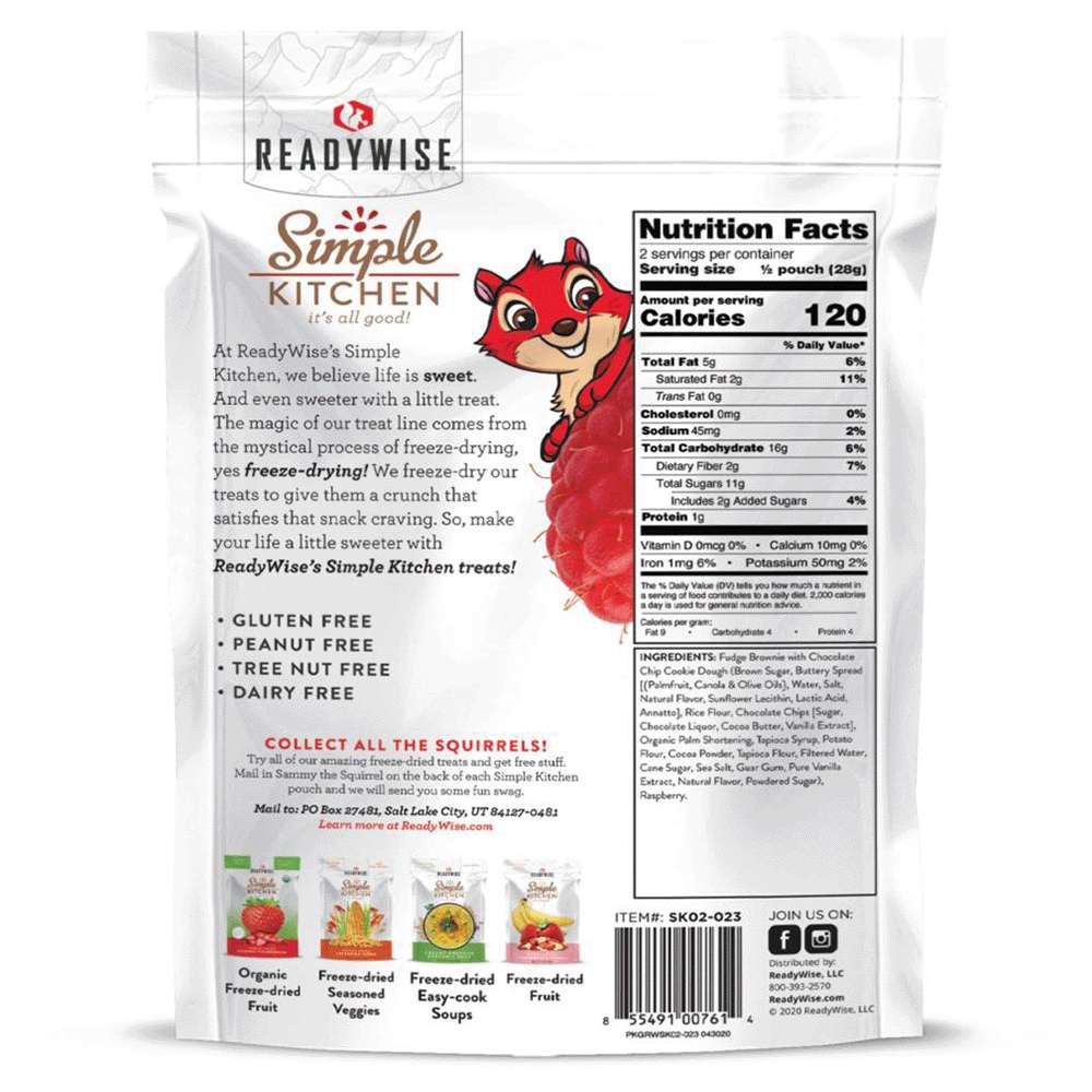 Simple Kitchen Freeze-Dried Raspberries & Brownie Bites Single Pouch, , large