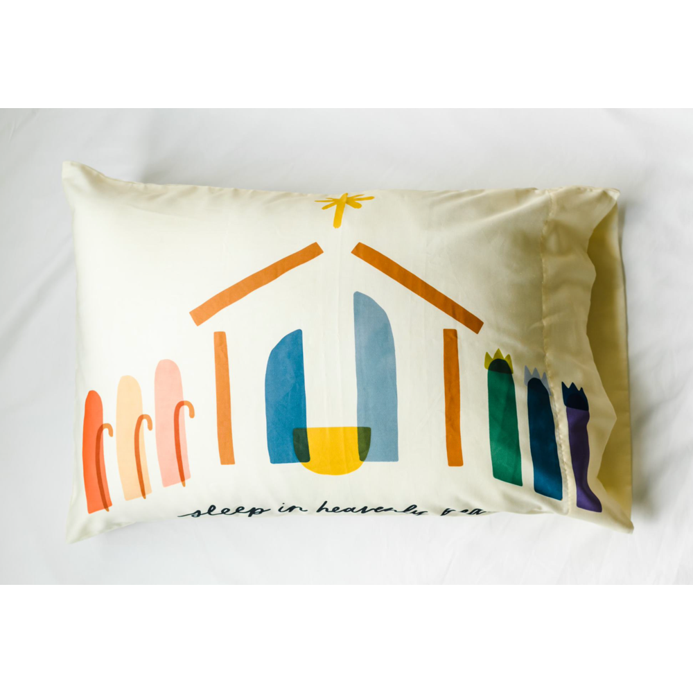 Sleep in Heavenly Peace Nativity Pillowcase, , large